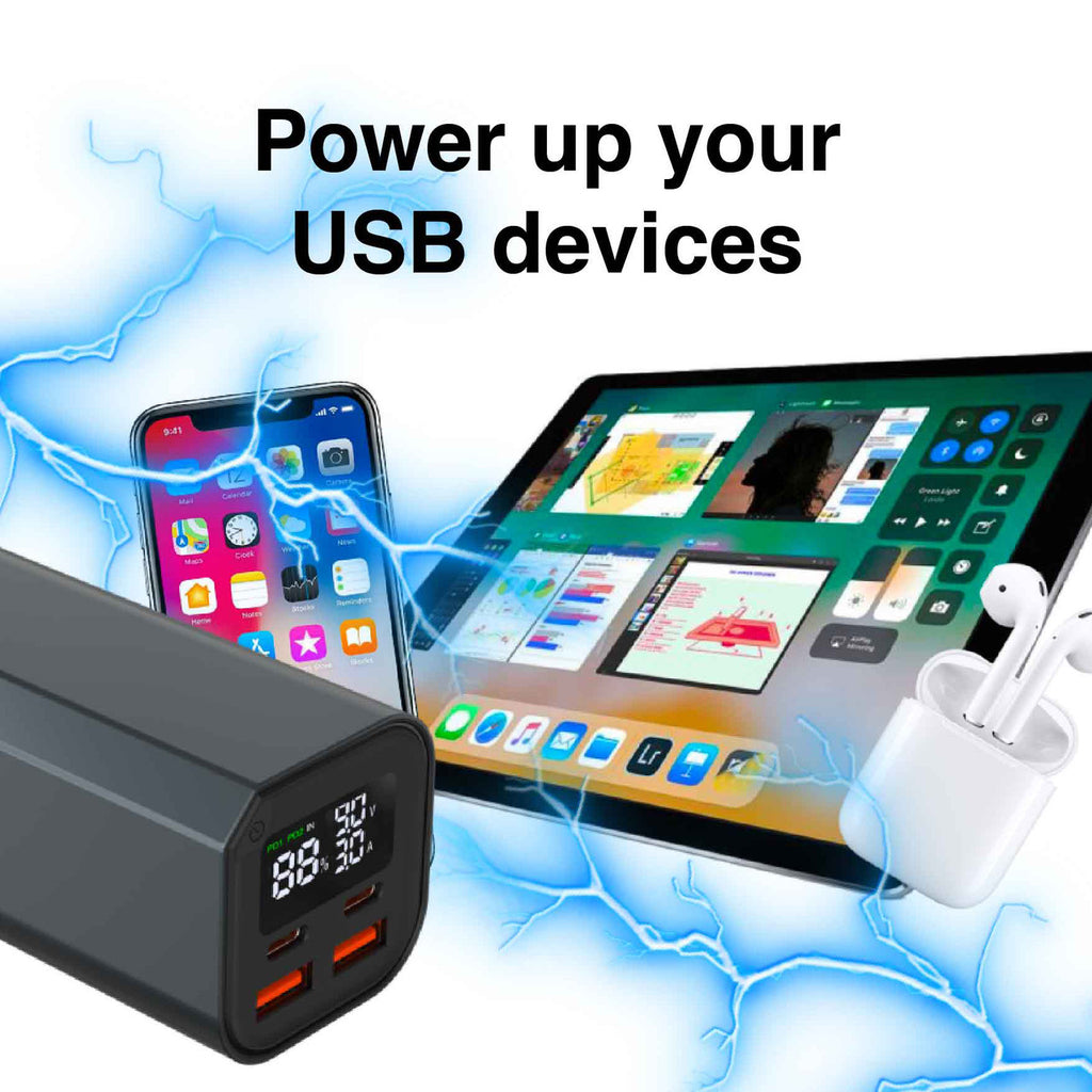 Laser 100W PD 20000mAh Laptop Powerbank Schwarz