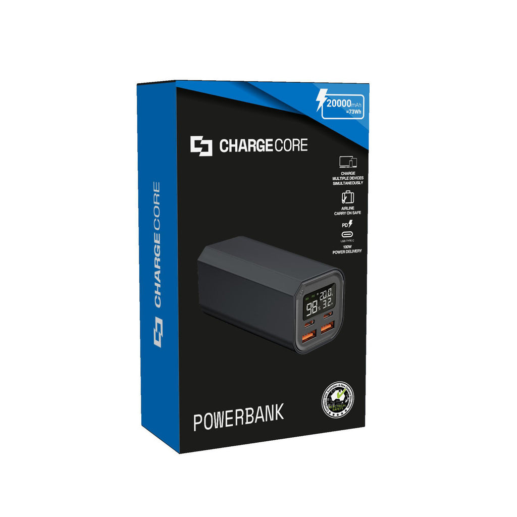 Laser 100W PD 20000mAh Laptop Powerbank Schwarz