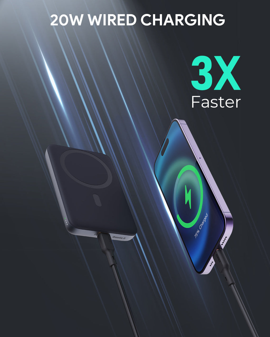 Aukey MagLinnk 6700mAh magnetische kabellose Powerbank (PB-MS01)