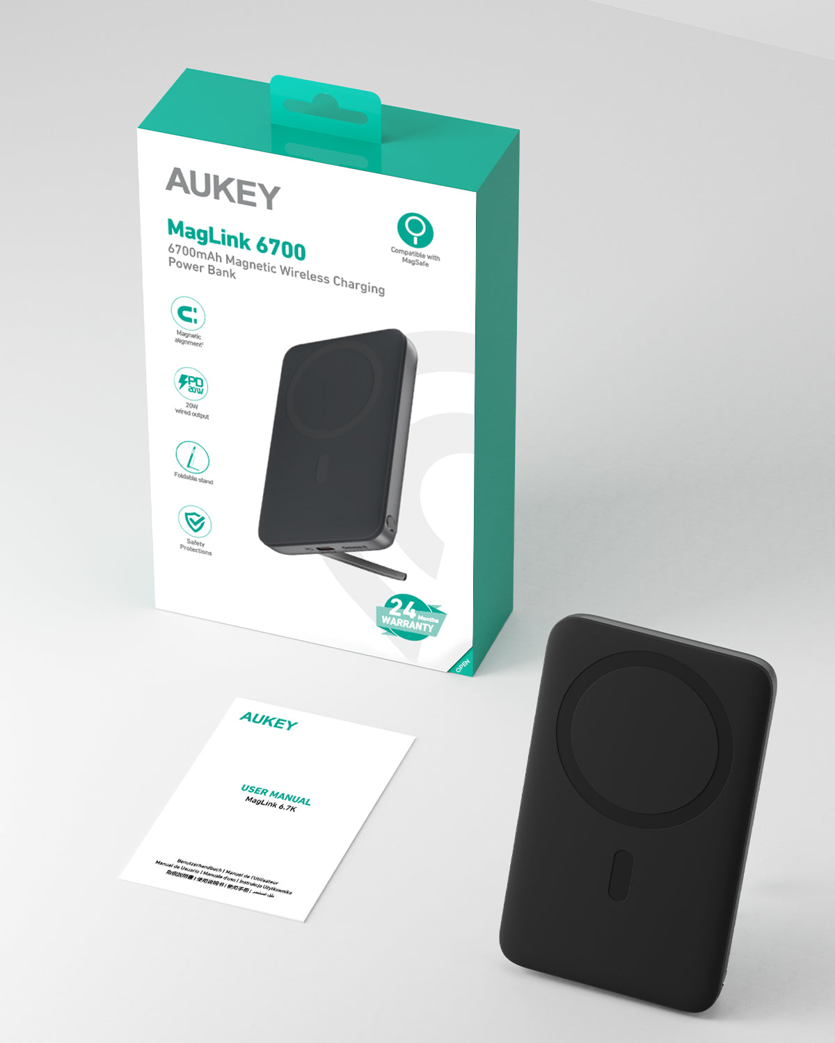 Aukey MagLinnk 6700mAh magnetische kabellose Powerbank (PB-MS01)