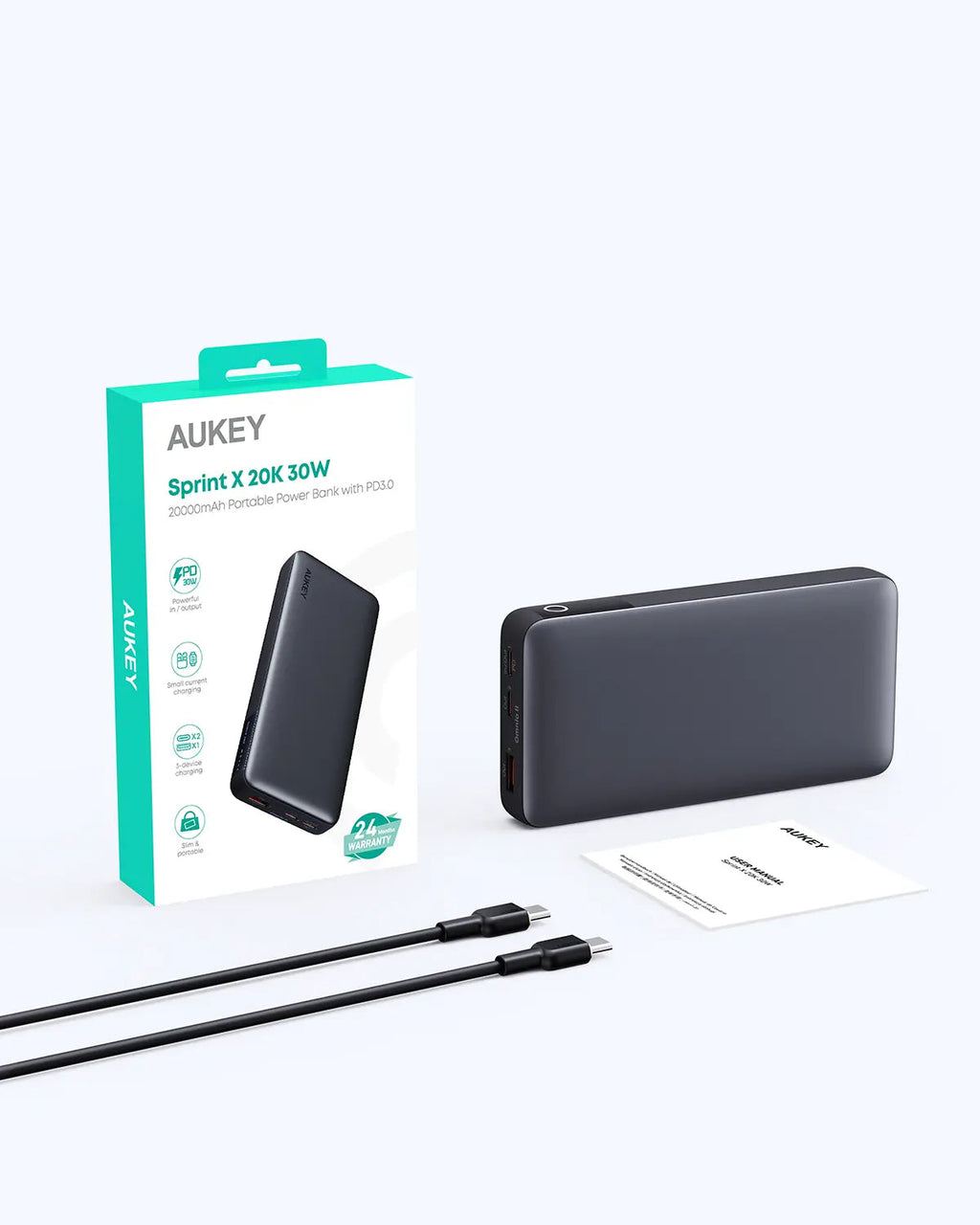 Aukey Sprint X 20K 30W 20000mAh Powerbank mit PD3.0 (PB-Y42)
