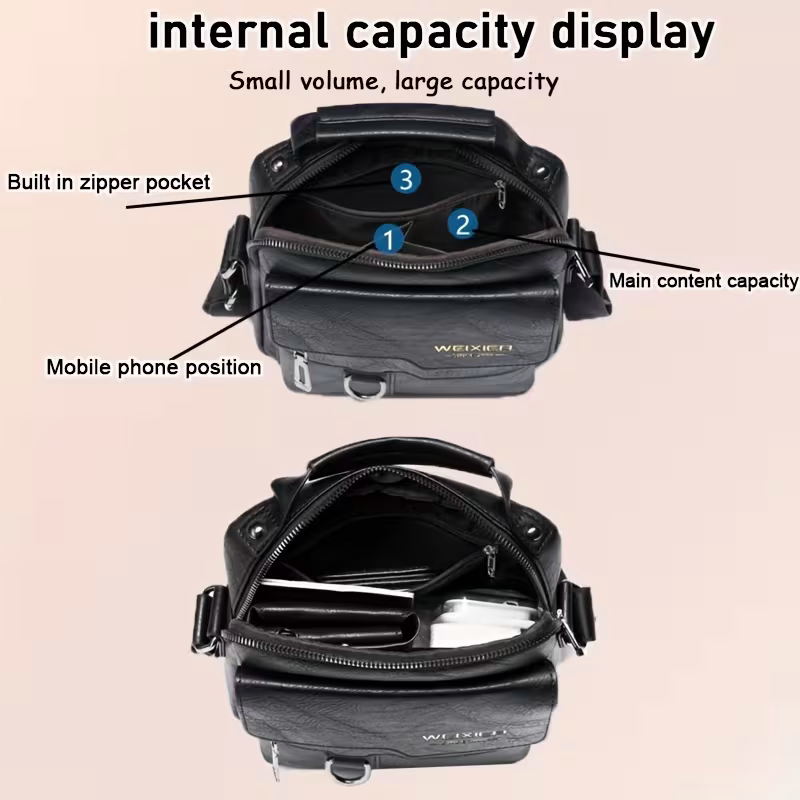 Men's vintage crossbody bag (dark brown) : High-quality with multiple compartments, practical and versatile. It is the top choice for Father's Day, Valentine's Day and Christmas gifts