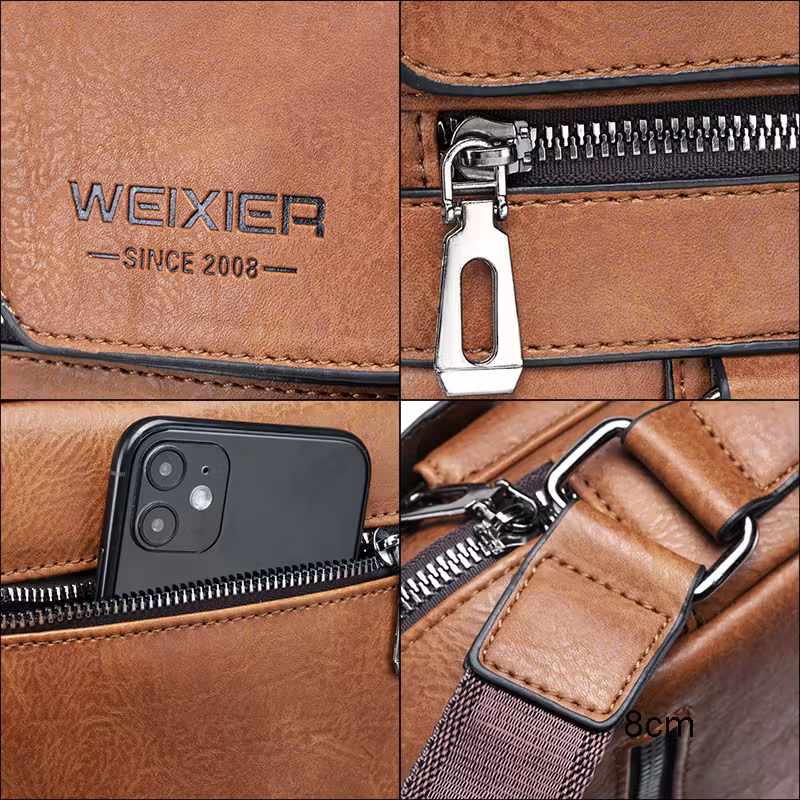 Men's vintage crossbody bag (dark brown) : High-quality with multiple compartments, practical and versatile. It is the top choice for Father's Day, Valentine's Day and Christmas gifts