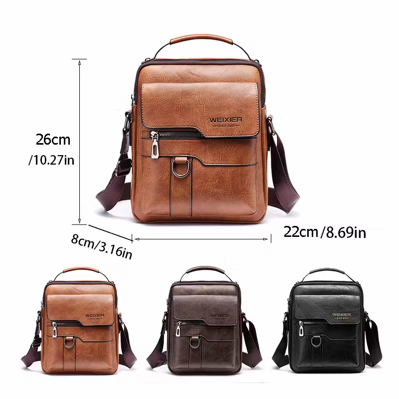 Men's vintage crossbody bag (dark brown) : High-quality with multiple compartments, practical and versatile. It is the top choice for Father's Day, Valentine's Day and Christmas gifts