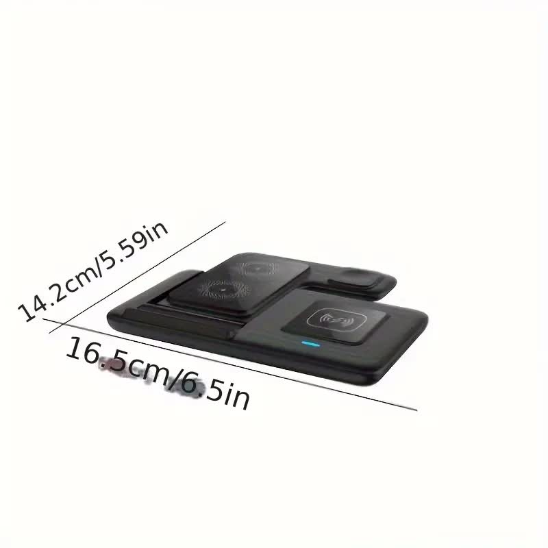 Multi-Geräte 3-in-1 Faltbare Kabellose Ladestation | iWatch Series 9 8 7 6 SE 5 4 3 2, Ultra Airpods Pro 3 2, iPhone 17/16/15/14/13/12/11 Schnelle Ladestation - Magnetischer Anschluss, USB-Stromversorgung