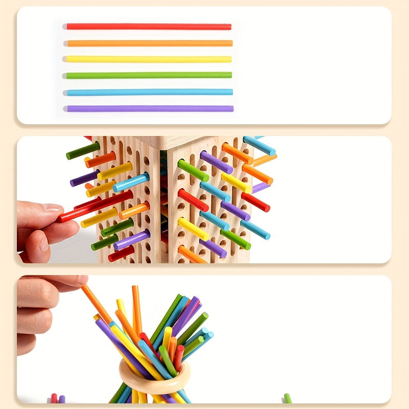 Wooden wooden stick toys, wooden puzzle toys, multi-person interactive board games, parent-child games, cultivate logical thinking and spatial thinking, birthday gifts, perfect gifts for all kinds of festivals.