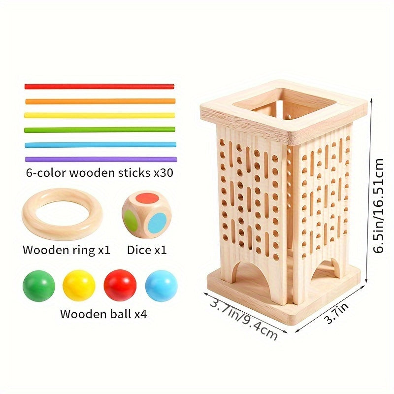 Wooden wooden stick toys, wooden puzzle toys, multi-person interactive board games, parent-child games, cultivate logical thinking and spatial thinking, birthday gifts, perfect gifts for all kinds of festivals.