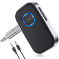 Bluetooth 5.3 Audio-Receiver mit Mikrofon – Kabelloser AUX-Adapter für Autoradio, Lautsprecher & Kopfhörer, CVC8.0 Rauschunterdrückung, Dual Pairing, 16 Stunden Akkulaufzeit (Schwarz)