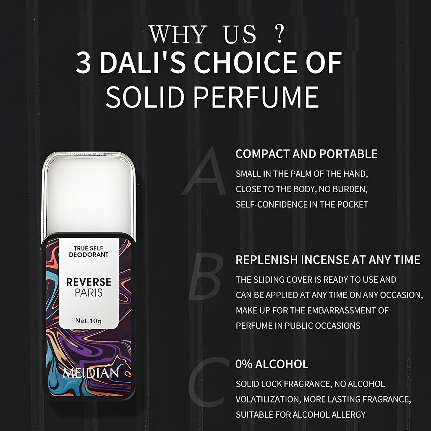 Solid Parfüm-Balsam-Set, Unisex-Parfüm, natürlicher fester Balsam, lang anhaltender Duft, leicht zu tragen, dreiteilig, eine Überraschung Geschenk für wichtige Feste, perfekt für Reisen
