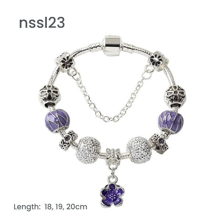 10 Styles Charm Bracelets Set: Colorful Alloy & Glass Beaded Bracelets,Buy 2 for Better Price(double)