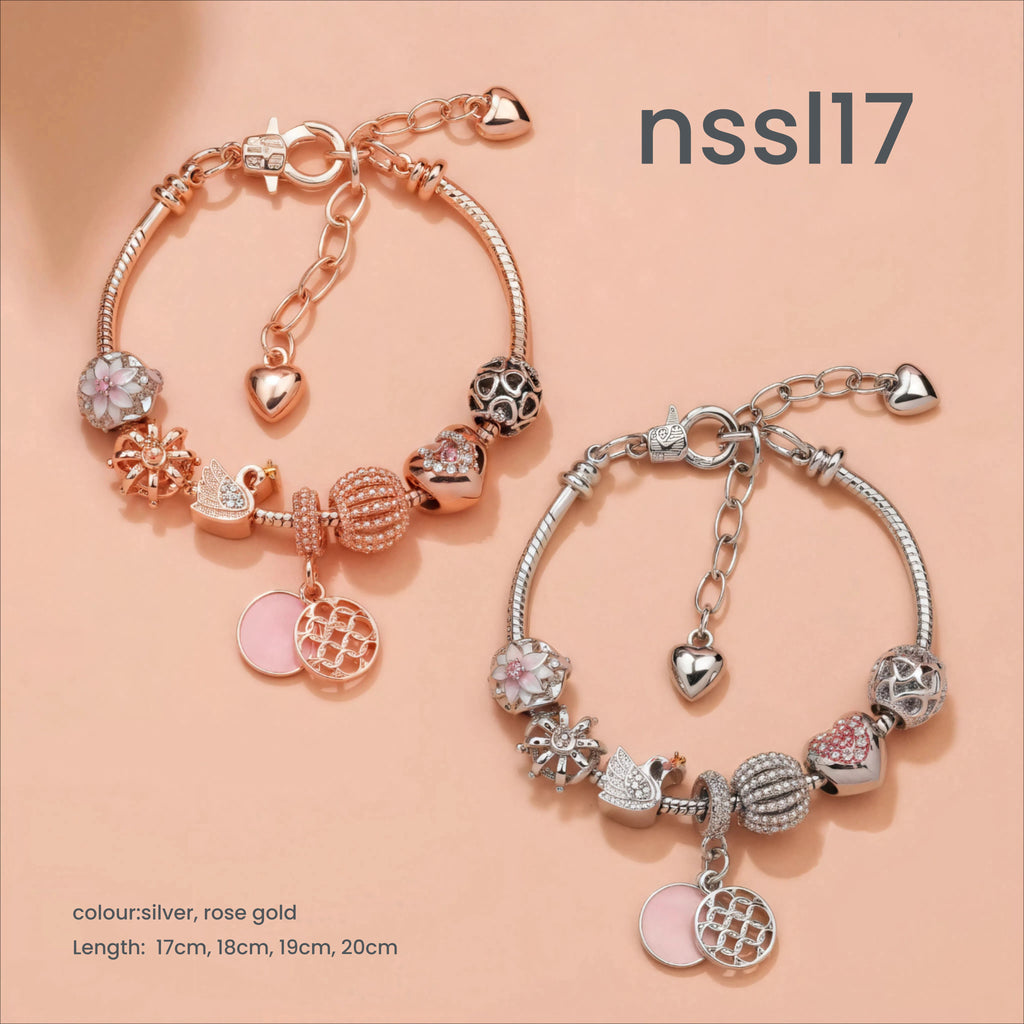 10 Styles Charm Bracelets Set: Colorful Alloy & Glass Beaded Bracelets,Buy 2 for Better Price(double)