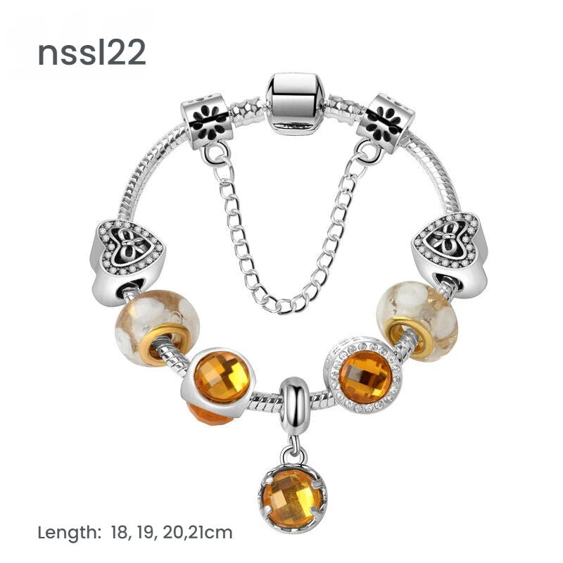 10 Styles Charm Bracelets Set: Colorful Alloy & Glass Beaded Bracelets,Buy 2 for Better Price(double)