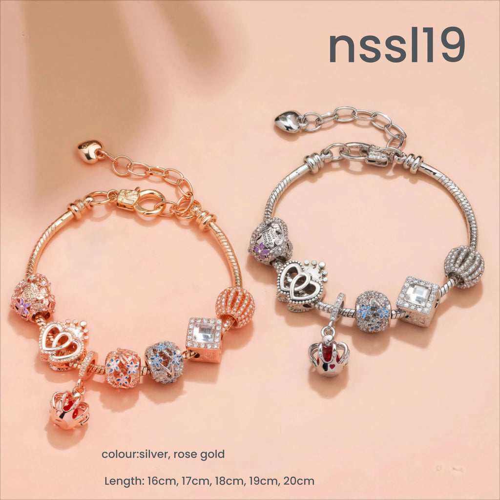 10 Styles Charm Bracelets Set: Colorful Alloy & Glass Beaded Bracelets,Buy 2 for Better Price(double)