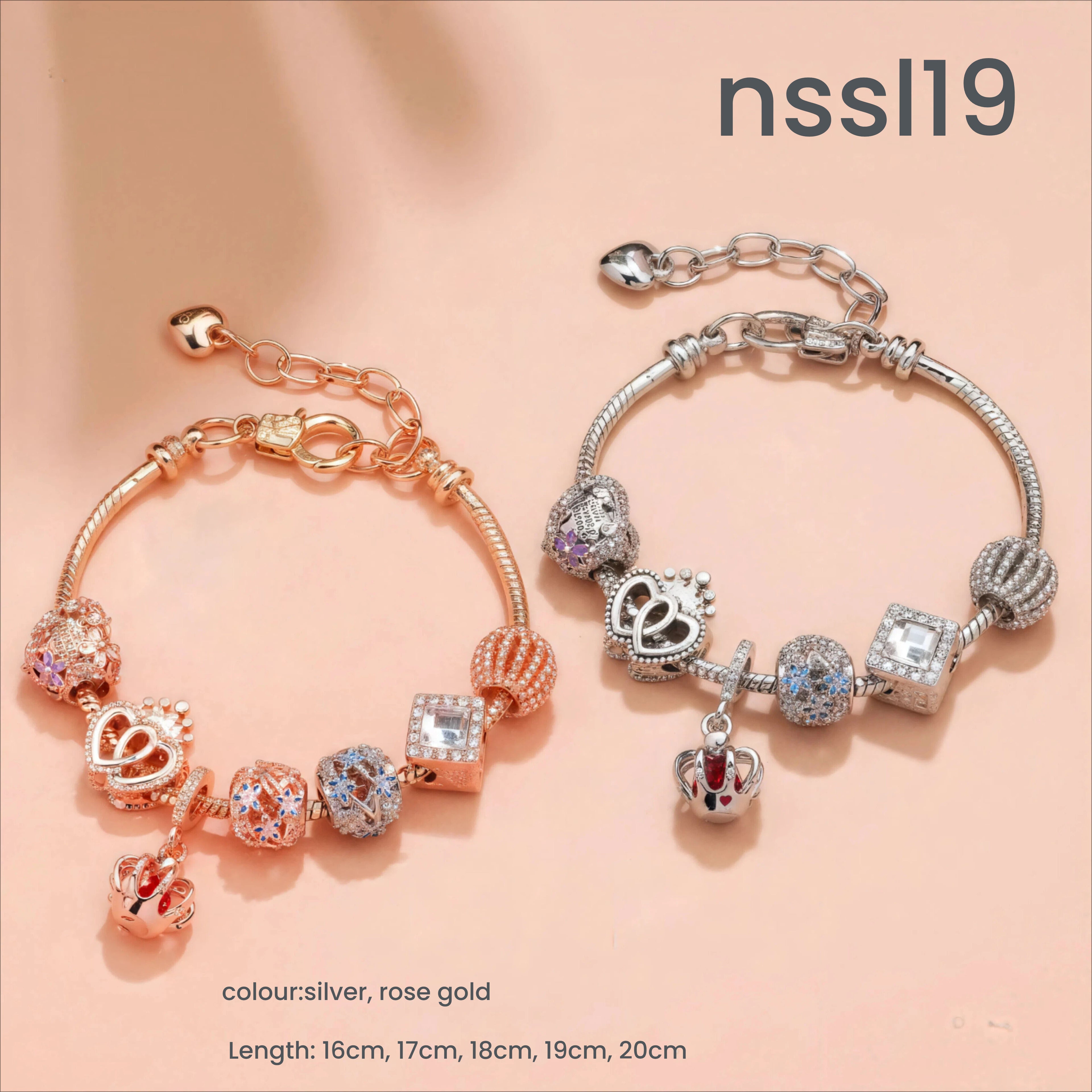 10 Styles Charm Bracelets Set: Colorful Alloy & Glass Beaded Bracelets,Buy 2 for Better Price(double)