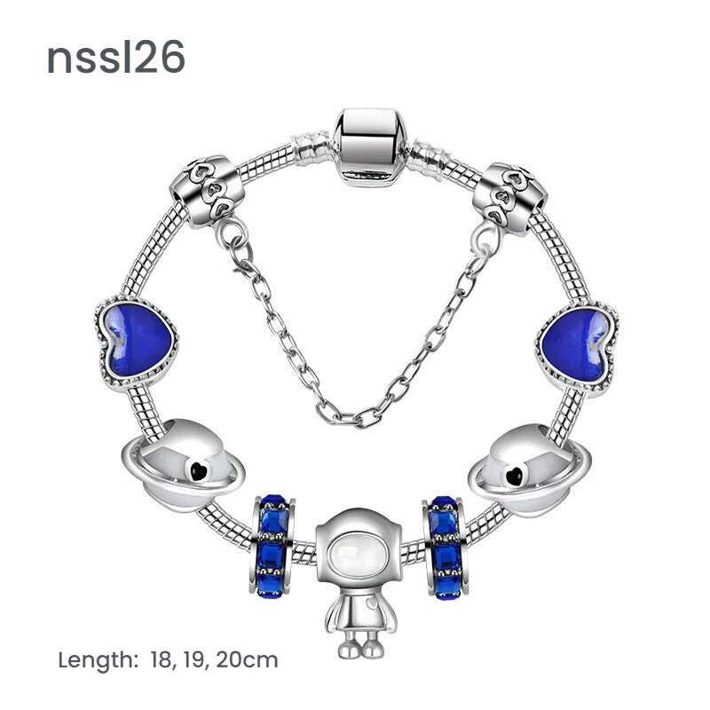 10 Styles Charm Bracelets Set: Colorful Alloy & Glass Beaded Bracelets,Buy 3 for Better Price(triple)