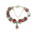 Vintage versilbertes Zirkonia-Perlenarmband (18cm)