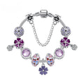 Kombi-Angebot: Schildkröten-Perlen-, lila Blumen-, blaue Sternenhimmel-Armbänder – Mix & Match, 3 zum besseren Preis kaufen (dreifach-20 cm)