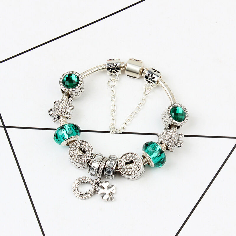 Kombi-Angebot: Schildkröten-Perlen-, lila Blumen-, blaue Sternenhimmel-Armbänder – Mix & Match, 3 zum besseren Preis kaufen (dreifach-20 cm)