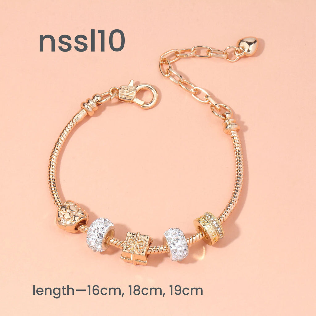 10 Styles Charm Bracelets Set: Colorful Alloy & Glass Beaded Bracelets,Buy 3 for Better Price(triple)