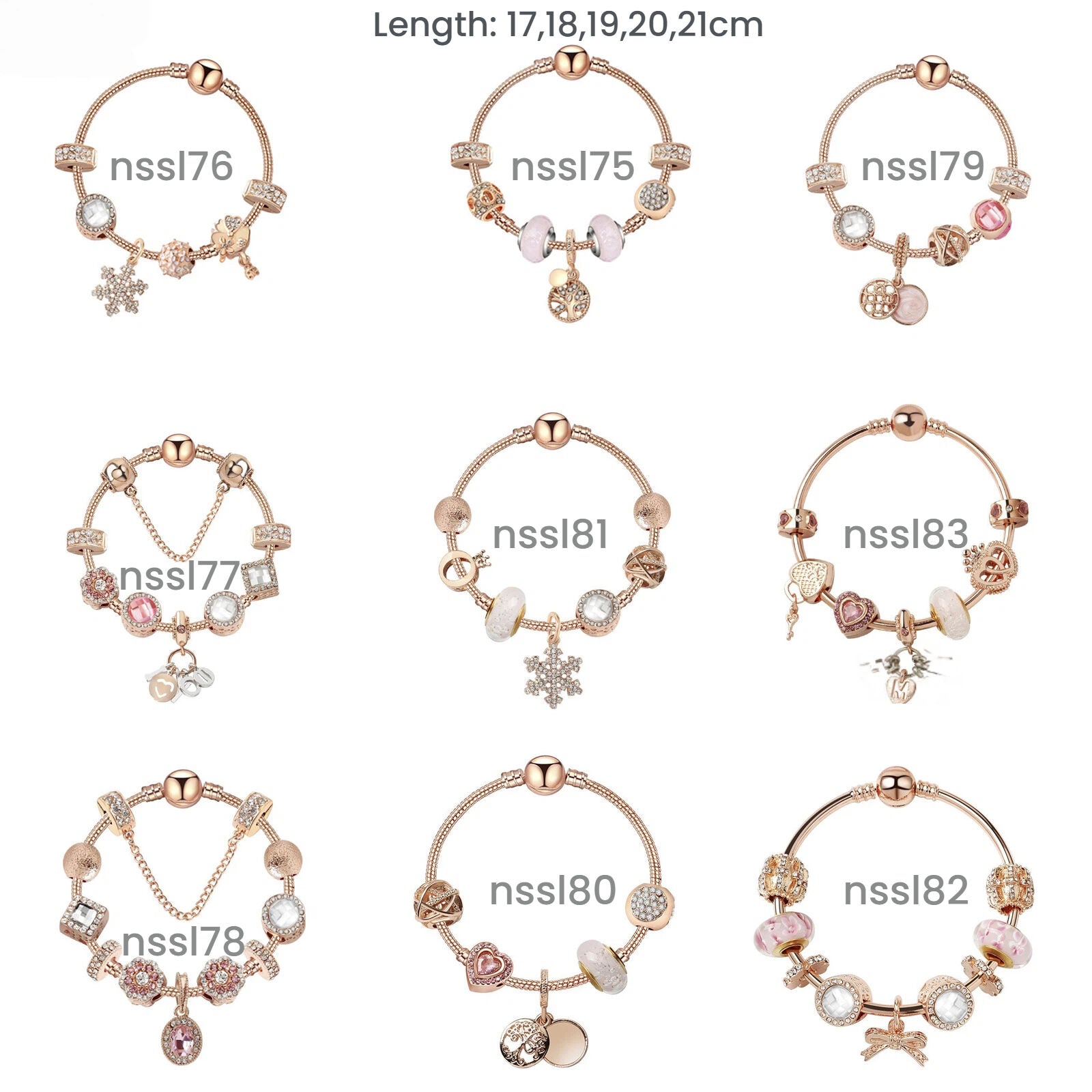 Charm-Armbänder Mix & Match Angebot – 11 Modelle, Luxus & Vintage, Rabatt beim Kauf von 3 Stück