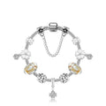 Kleeblatt-Anhänger-Armband: Legierung, Zirkon & Harz im hellen, süßen Stil (18 cm)