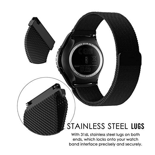 Garmin Venu 2 2S SQ Compatible Stainless Steel Gold Milanese Magnetic Bracelet