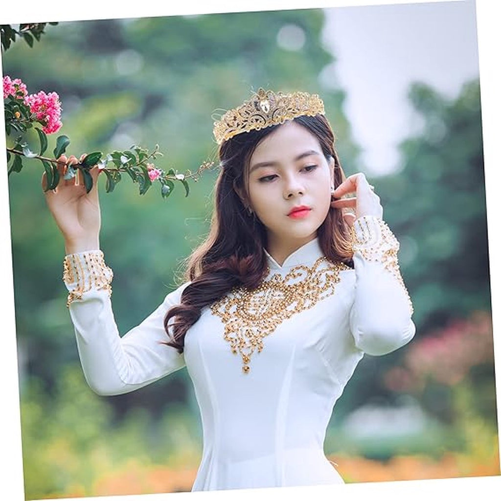 Crown for Women - Princess Crown - Diadem - Crown - Gold Tiara - Rhinestone - Elegant and Durable - Suitable for Various Occasions - Hair Jewelry - Wedding