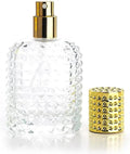 Mini-Parfümflaschen - 50ml - Leere Sprühflasche - Reiseflasche - Parfümzerstäuber - Parfümflaschen - Nachfüllbar - Gold - Transparent - Glas - Für Reisen, Ausgehen, Handtaschen