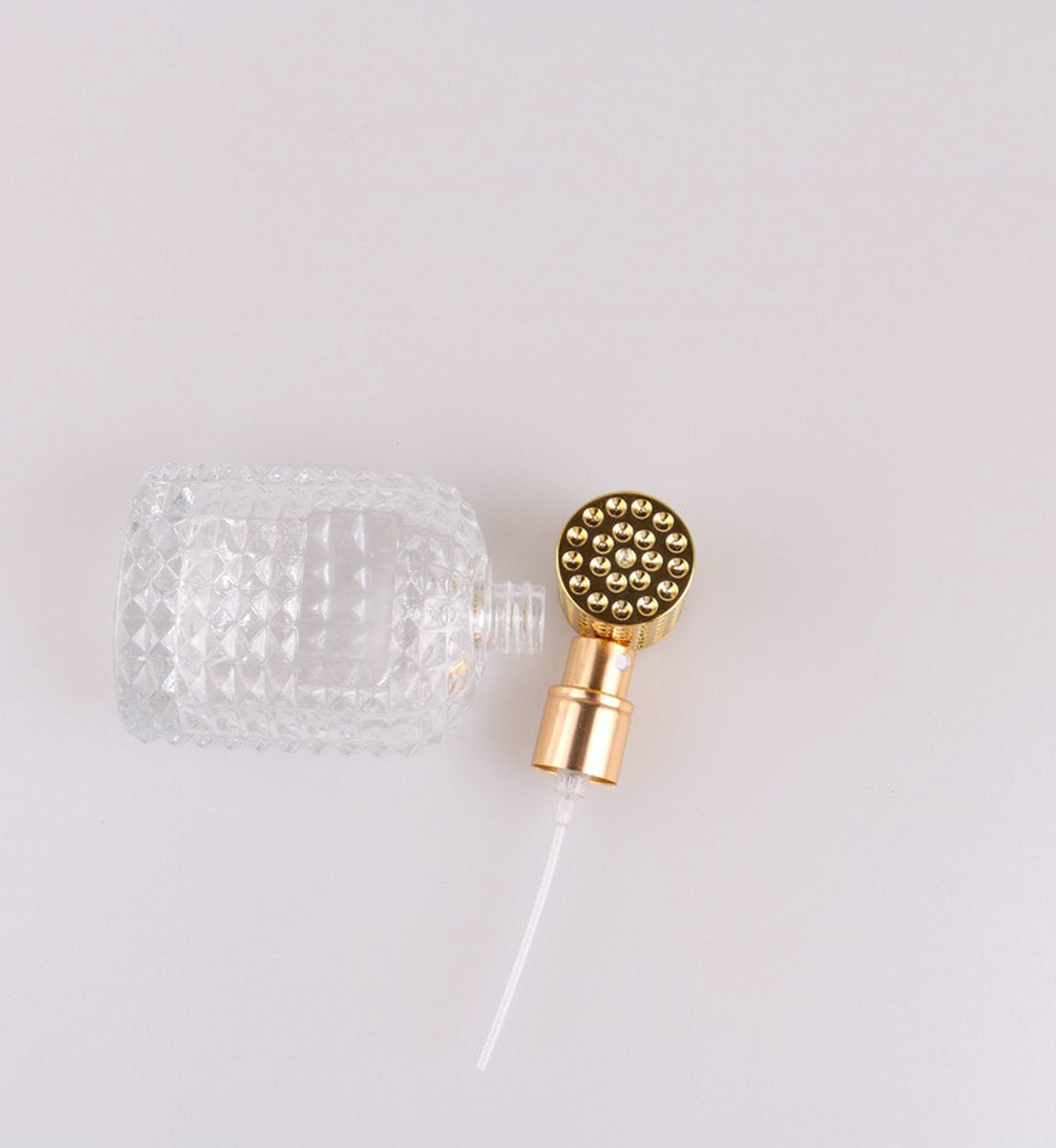 Mini-Parfümflaschen - 50ml - Leere Sprühflasche - Reiseflasche - Parfümzerstäuber - Parfümflaschen - Nachfüllbar - Gold - Transparent - Glas - Für Reisen, Ausgehen, Handtaschen