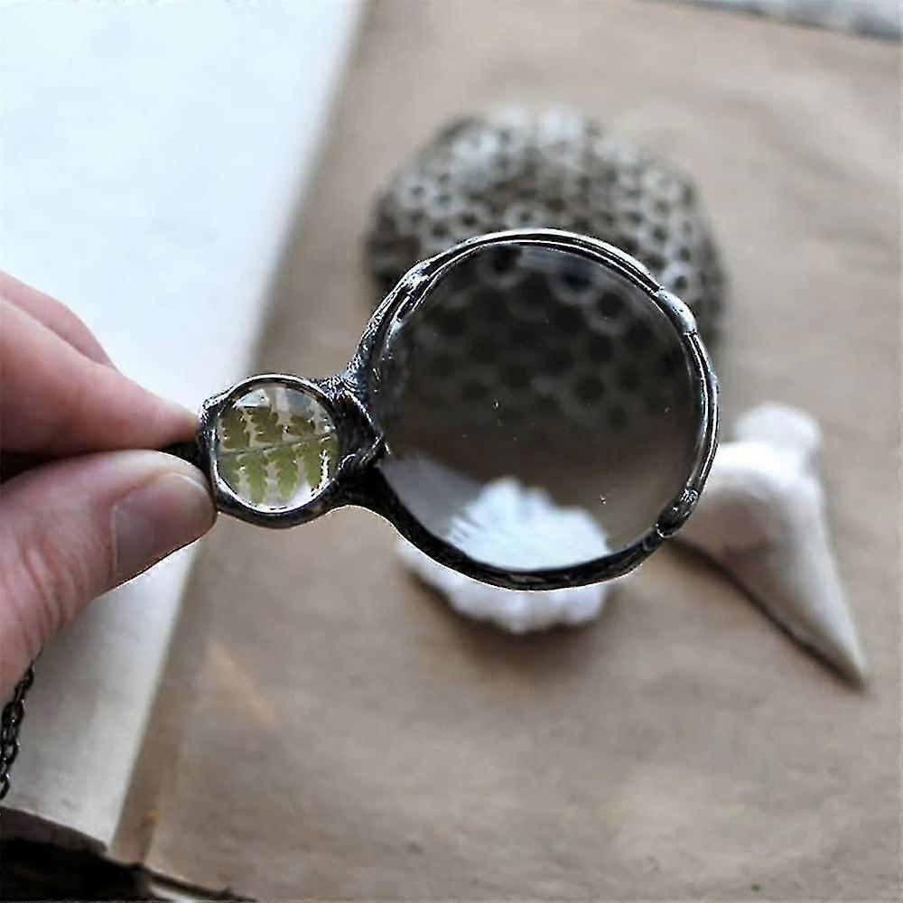 Magnifying Glass Necklace for Reading, Blue Magnifying Glass Jewelry, Elderly Gift