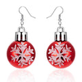 Red Christmas Ball Earrings
