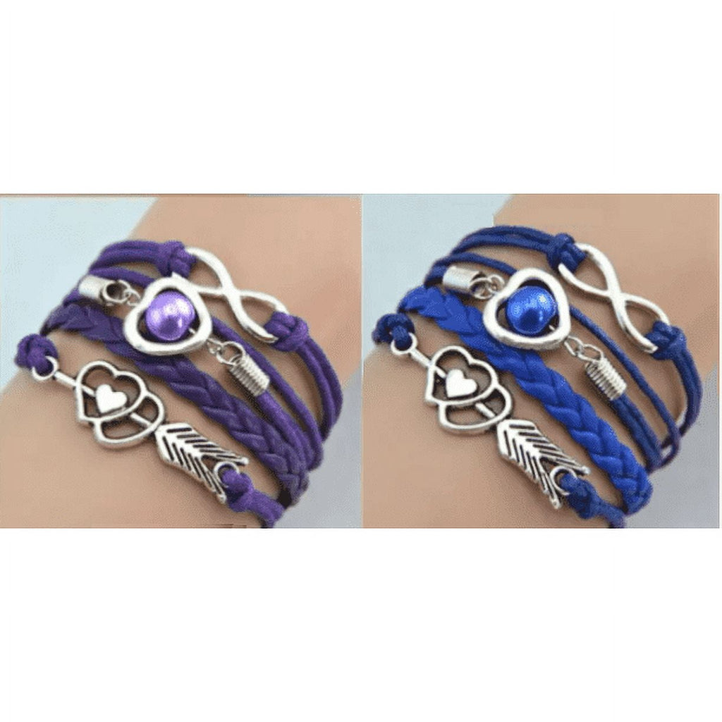 Bracelets for Women Friendship Leather Bracelet Gift Hand Jewelry for Woman or A Girl - There are Many Colors to Choose From Black & Red
