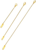 18k Gold Plated Necklace Extenders Delicate Necklace Extender Chain Set for Women 3 Piece Set, Extensions 2", 4", 6" Inches Hypoallergenic in Gold, Rose Gold, or Silver