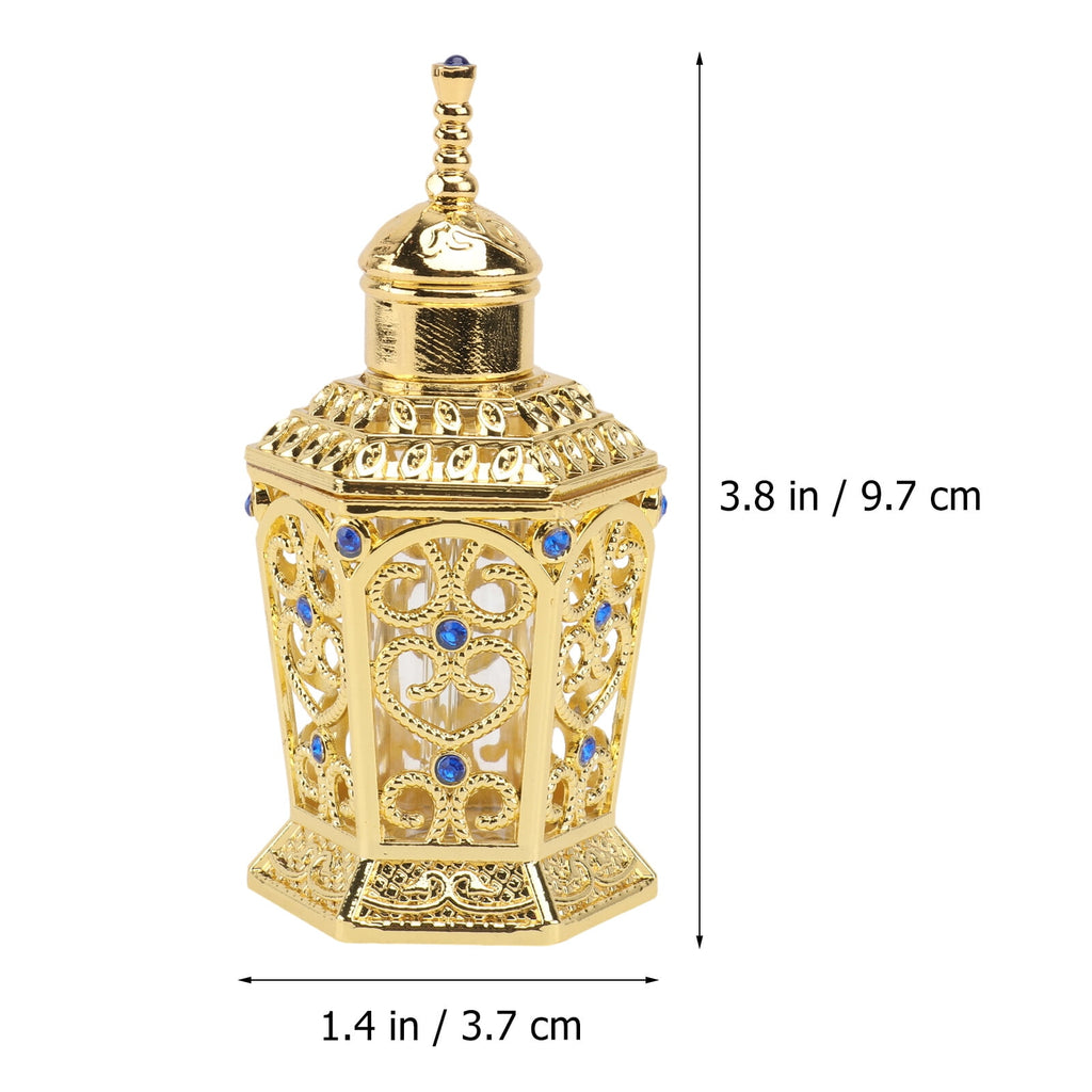 HOOWIFFY Golden Glass Perfume Bottle with Craftsmanship 1Pc