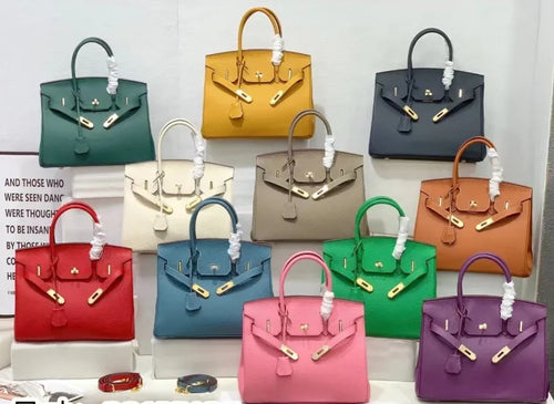 2025- Euro-american Elegant Crocodile Leather  Handbag Bag - Birkin 35,violet ,palladium Hardware