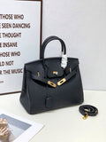 2025- Euro-american Elegant Crocodile Leather  Handbag Bag - Birkin 35,black ,palladium Hardware
