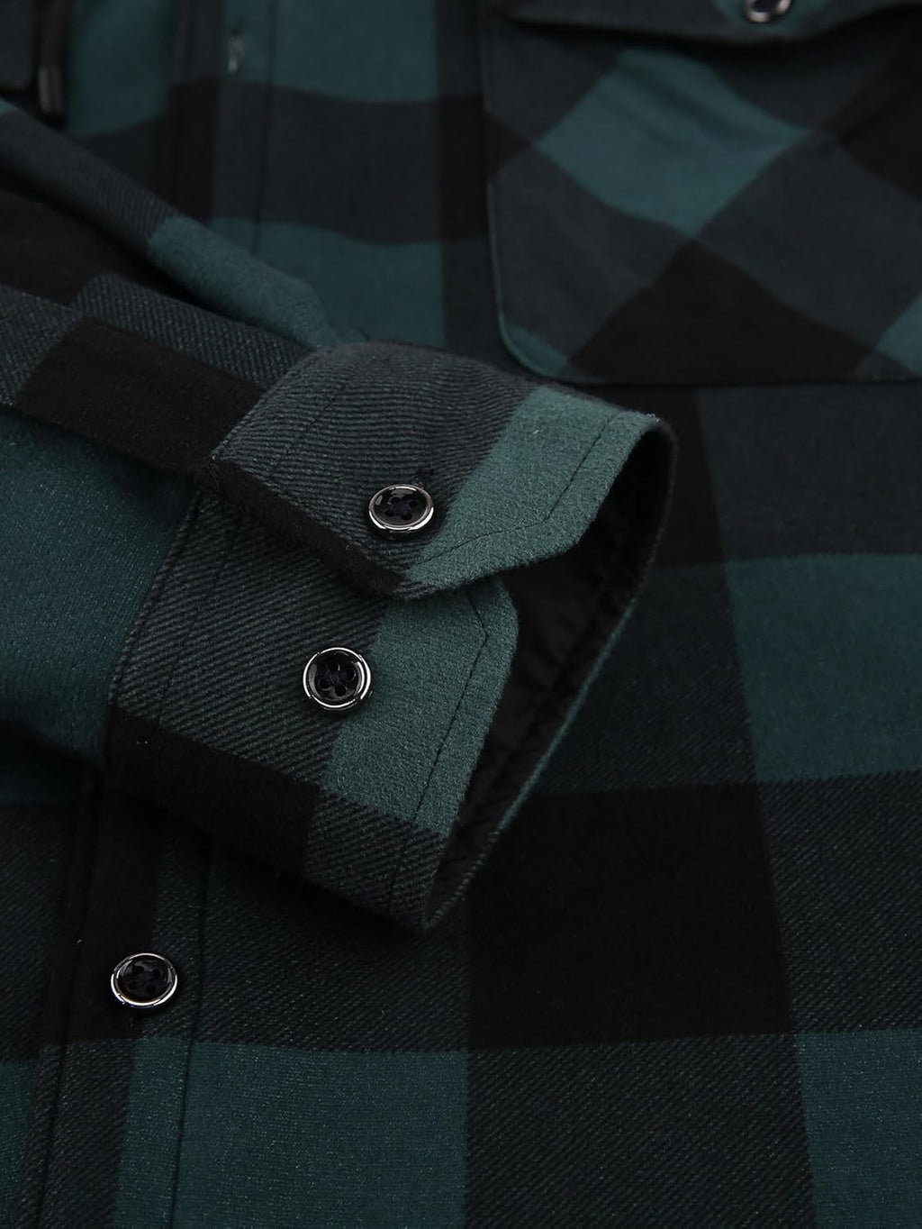 Men's Plaid Shirt Padded Warm Lined Plaid Shirts Men's Casual Plaid Shirt with Pockets Men's Hooded Plaid Jacket Green XL