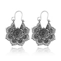 Vintage-Ohrhänger mit Silber-Mandala-Blumen-Design