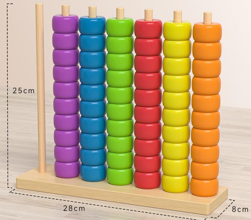 Farblich passendes Stapel-Puzzle-Spiel, 2026 neues schnelles Regenbogenring-Stapel-Puzzle-Spiel, verbessertes Holz-Farb-Matching-Herausforderungsspiel für Familienspaß und Strategieliebhaber (#02)