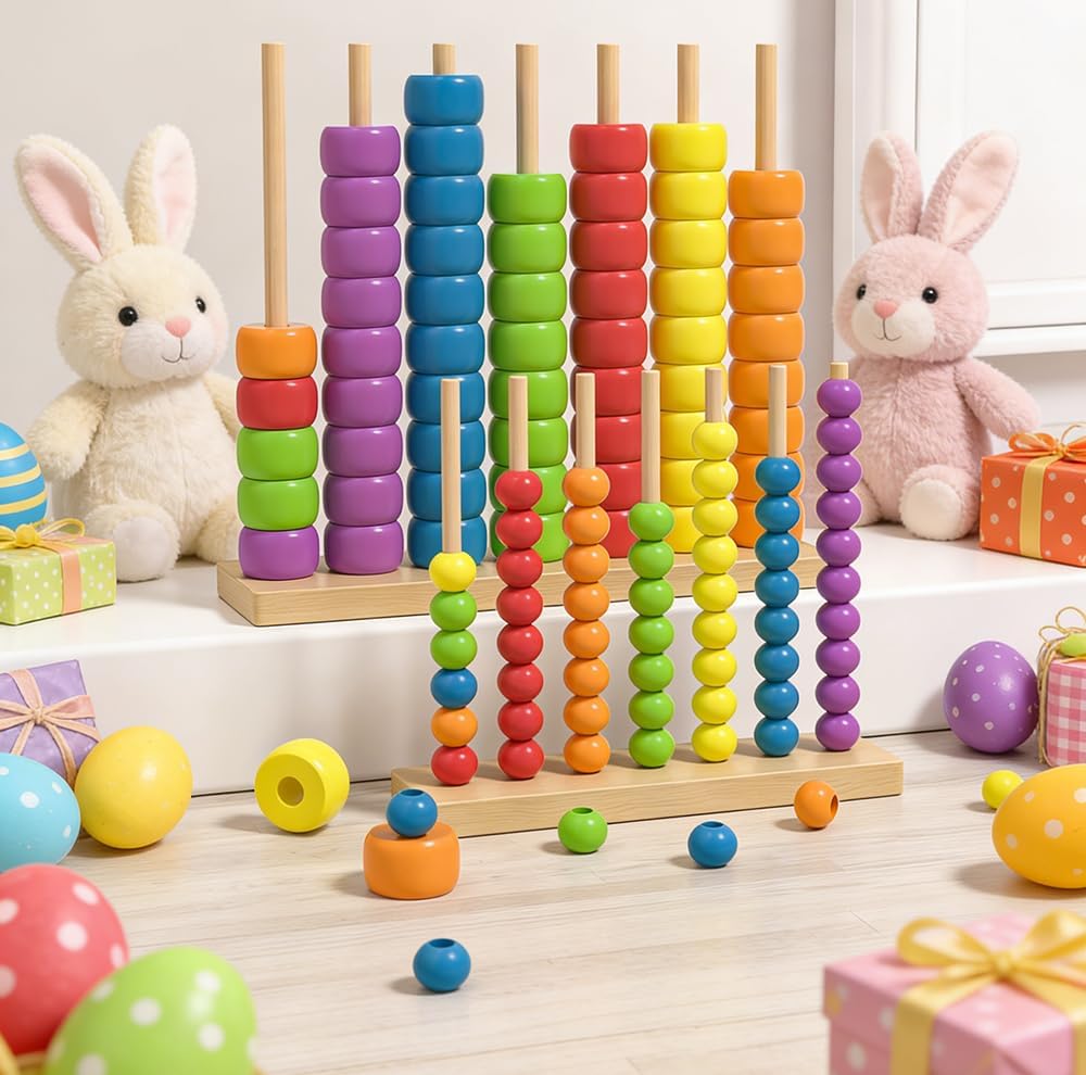 Farblich passendes Stapel-Puzzle-Spiel, 2026 neues schnelles Regenbogenring-Stapel-Puzzle-Spiel, verbessertes Holz-Farb-Matching-Herausforderungsspiel für Familienspaß und Strategieliebhaber (#02)