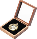 Geschenkbox für Taschenuhren aus Walnussholz mit Klarsicht-Acryldeckel, tragbare Aufbewahrungsbox für eine einzelne Taschenuhr, Reise-Organizer für Damen und Herren (innen Schwarz)