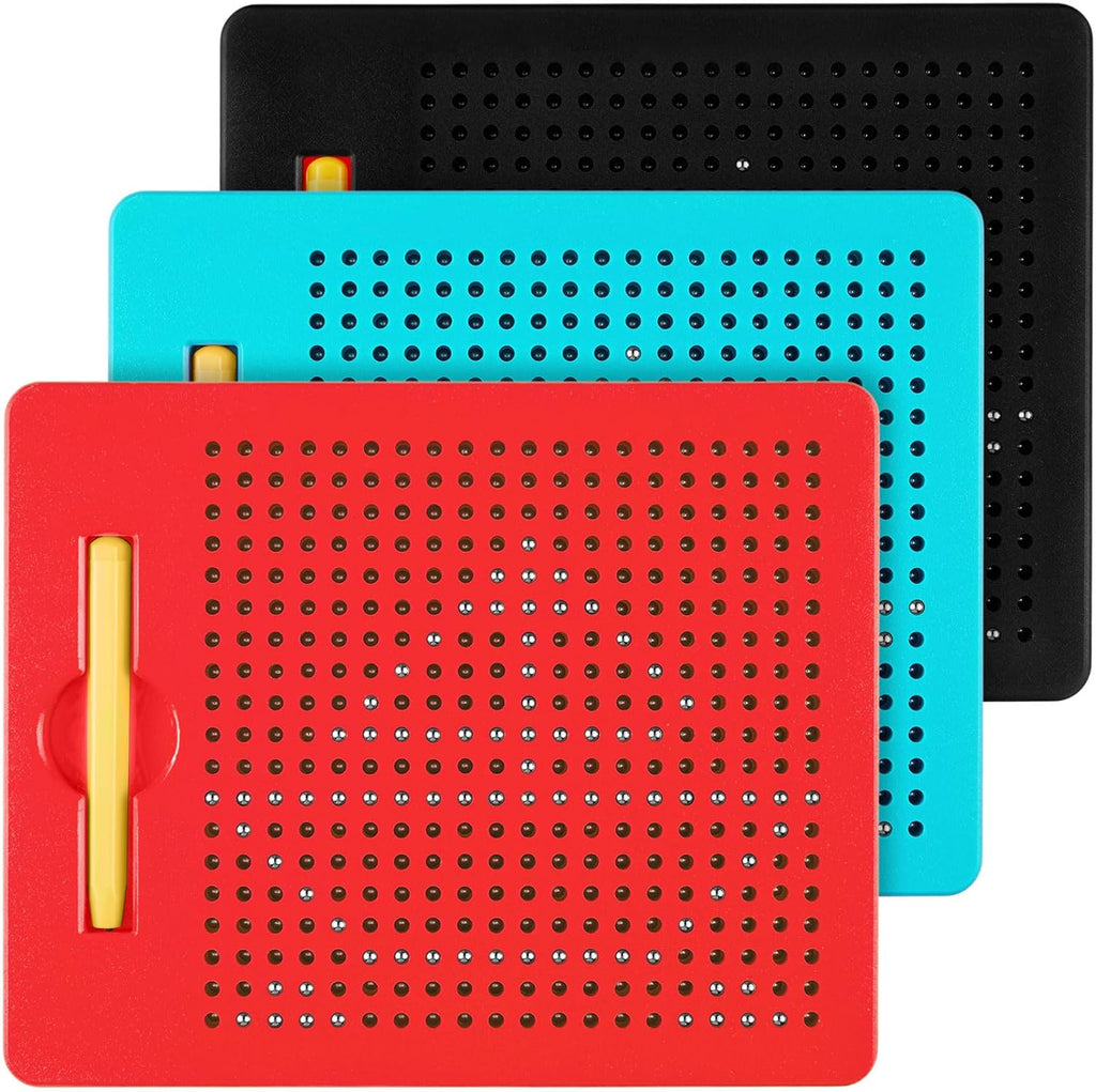3 Pcs Magnetic Drawing Board for Kids, Toddler Travel Kit Magnet Sketch Thread with Stylus Pen and Beads Toy Child Quiet Time Activities(Colorful,7 x 8.5 Inches) Colorful 7 Inches