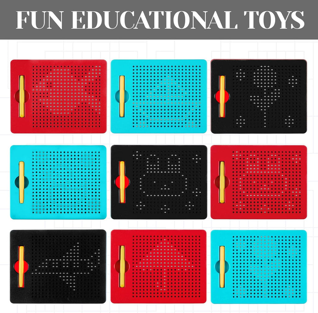 3 Pcs Magnetic Drawing Board for Kids, Toddler Travel Kit Magnet Sketch Thread with Stylus Pen and Beads Toy Child Quiet Time Activities(Colorful,7 x 8.5 Inches) Colorful 7 Inches