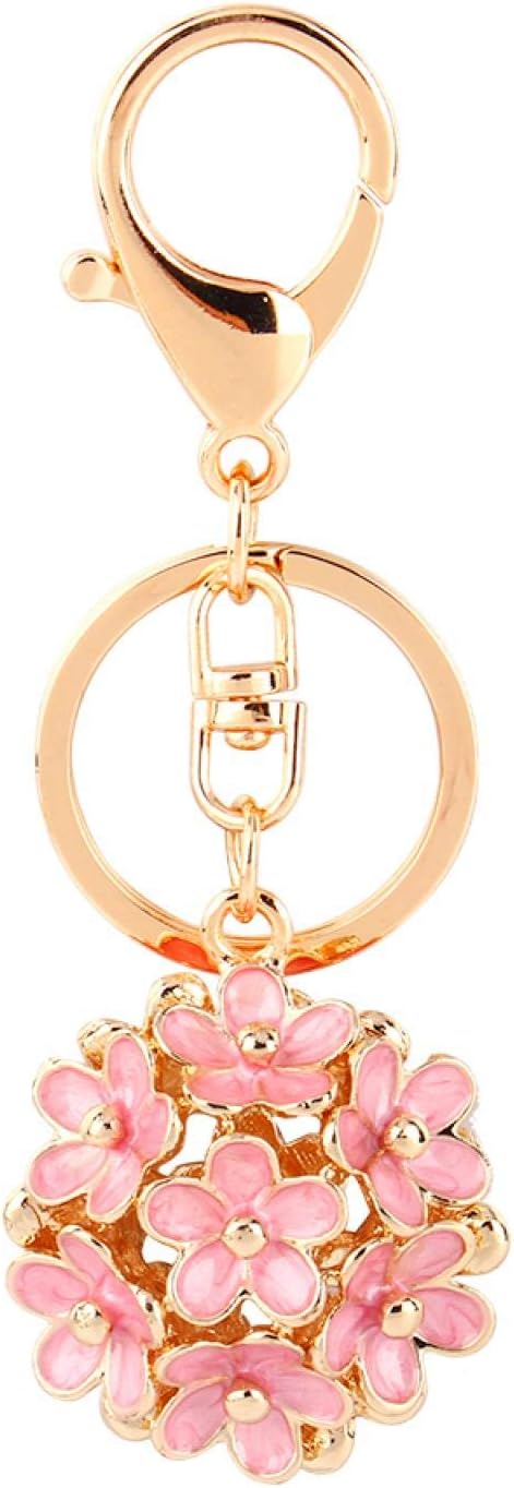 Keychains for Women, Flowers Ball Key Ring Alloy Keychain Accessories Gold Chain Rings Women Girls Men