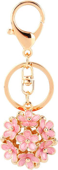 Keychains for Women, Flowers Ball Key Ring Alloy Keychain Accessories Gold Chain Rings Women Girls Men