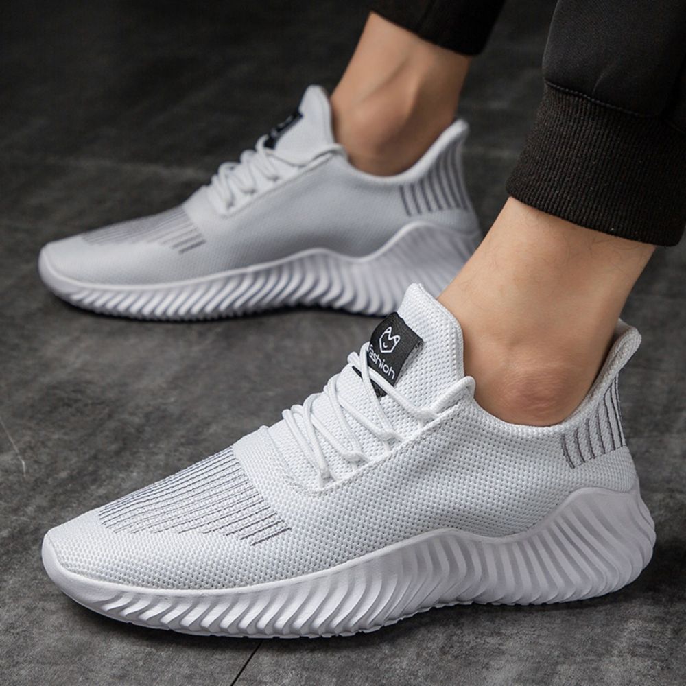 Herren-Sneaker Outdoor-Straßenschuhe Atmungsaktiv Leicht Rutschfest ( Weiß Größe US9.5=US43 )