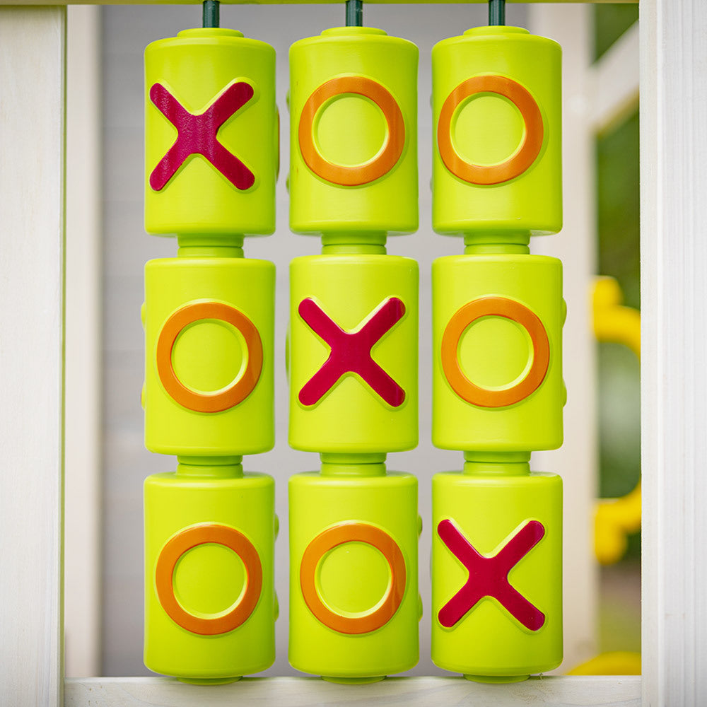 ROVO KIDS Holzturmspielhaus mit Rutsche, Sandkasten, Kletterwand, Tic-Tac-Toe
