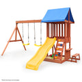 Rovo Kids Outdoor-Rutsch- und Schaukel-Spielset mit Kletterwand und Sandkasten