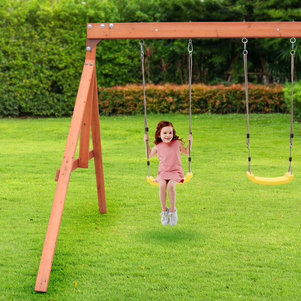 Rovo Kids Outdoor-Rutsch- und Schaukel-Spielset mit Kletterwand und Sandkasten