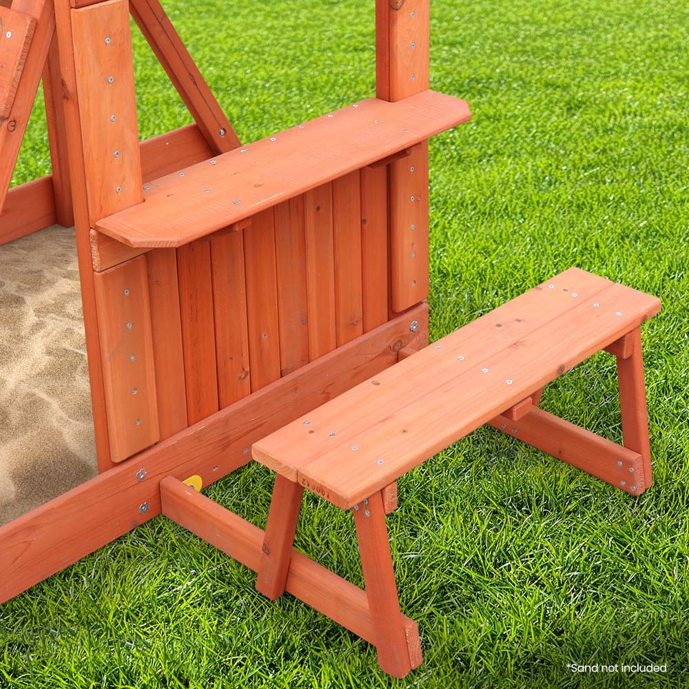 Rovo Kids Outdoor-Rutsch- und Schaukel-Spielset mit Kletterwand und Sandkasten